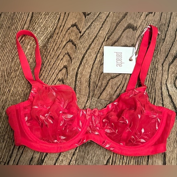 NEW Panache | Ruby Red Lace Bra Tango Balconnet Sz 30D - Picture 1 of 5
